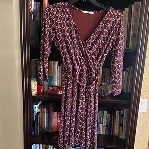 41 Hawthorn faux wrap midi dress size med EUC